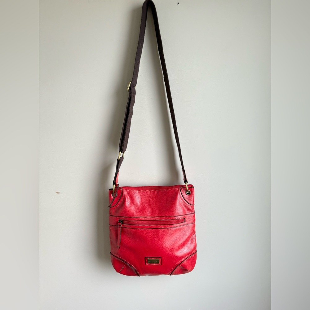 Vintage Faux leather red Tommy Hilfiger crossbody purse